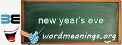 WordMeaning blackboard for new year's eve